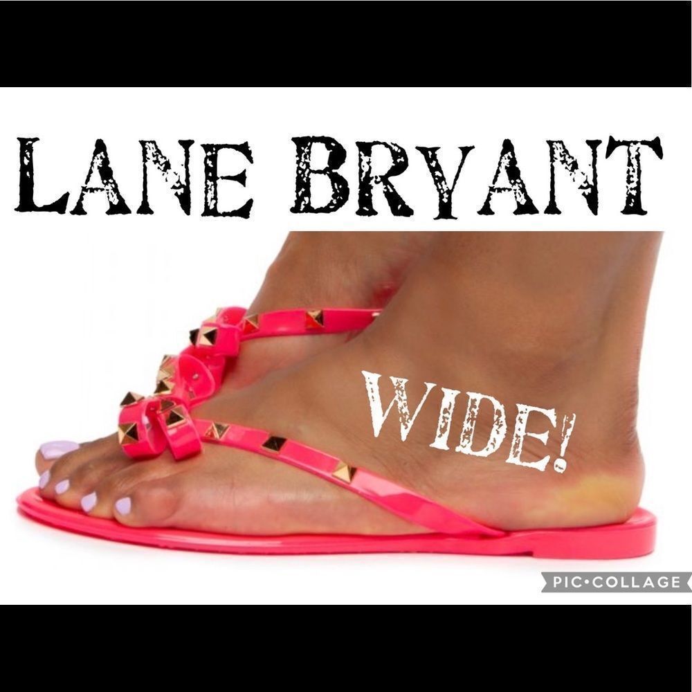 New! Lane Bryant Wide Studded jelly flip-flops